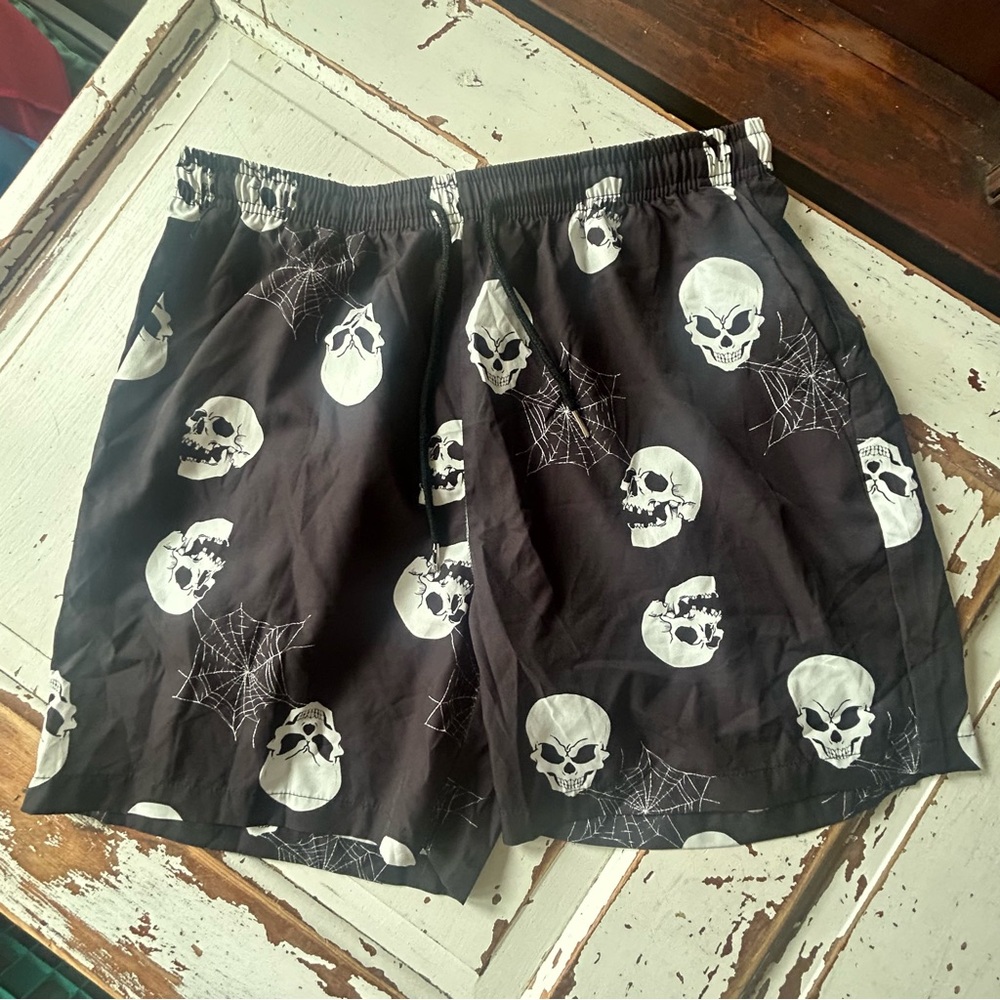Skulls and Spiders Gothic Design Swim trunks Shorts